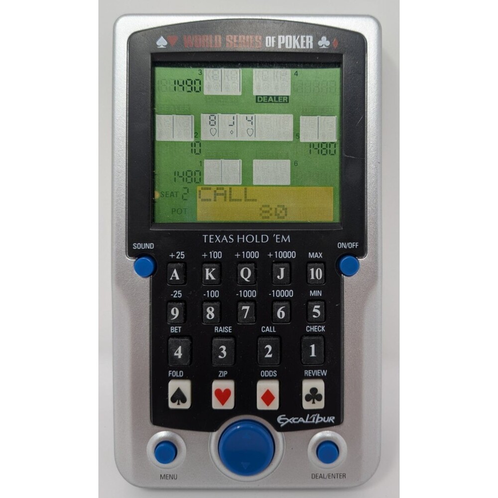 Excalibur WSOP Texas Hold ’Em Handheld 397D Deluxe Talking Poker Game Tested
